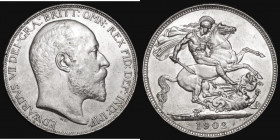 Crown 1902 ESC GEF and lustrous with some more prominent die polishing lines visible by the sword arm

 Estimate: GBP 200 - 250