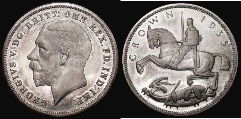 Crown 1935 Raised edge Proof ESC 378, Bull 3655 nFDC nicely toned, retaining muc...