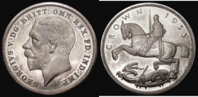 Crown 1935 Raised edge Proof ESC 378, Bull 3655 nFDC nicely toned, retaining much original brilliance, in the original Royal Mint box of issue 

 Es...