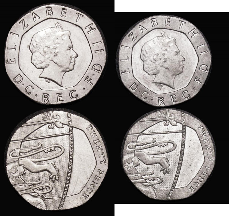 Decimal Twenty Pence undated (2008) mule S.G4a (2) both around EF one with some ...