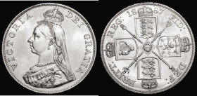Double Florin 1887 Arabic 1 in date, ESC 395, Bull 2697, Lustrous UNC 

 Estimate: GBP 100 - 120