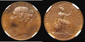 Farthing 1844 Peck 1565 in an NGC 'Waterbird Collection' holder and graded AU58 BN, the key date in the series and seldom seen in this high grade

 ...