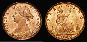 Farthing 1860 Toothed Border, Five Berries, Freeman 501 dies 3+B UNC with practically full lustre, a choice example

 Estimate: GBP 20 - 40