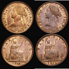 Farthings (2) 1866 Freeman 514 dies 3+B UNC with around 50% lustre, 1875 Large Date Freeman 528 dies 3+B EF/GEF with traces of lustre

 Estimate: GB...