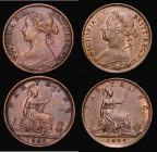 Farthings (2) 1869 Freeman 522 dies 3+B VF, 1895 Bun Head Freeman 570 dies 7+F NEF with a trace of lustre

 Estimate: GBP 70 - 90