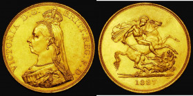 Five Pounds 1887 S.3864 UNC or near so and lustrous with some minor hairlines and some tiny rim nicks, a very attractive example and rare thus

 Est...