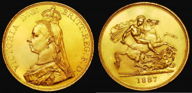 Five Pounds 1887 S.3864 UNC the reverse with minor cabinet friction, a choice example, lustrous and with prooflike fields, a very attractive example a...