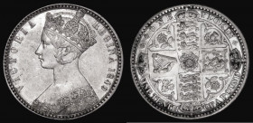 Florin 1849 WW obliterated by linear circle ESC 802A, Bull 2816 GVF with some dirt in the reverse legend and crown interiors

 Estimate: GBP 75 - 15...