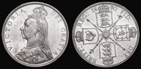Florin 1890 ESC 872, Bull 2958, Davies 817 dies 3D, UNC or very near so, the obverse with some hairlines, retaining considerable original lustre, rare...