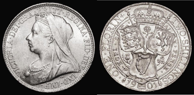 Florin 1901 ESC 885, Bull 2972 Lustrous UNC with some light contact marks

 Es...