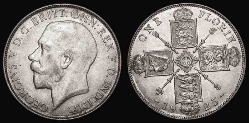 Florin 1925 ESC 944, Bull 3777 NEF/EF, Rare, one of the key dates in the George ...