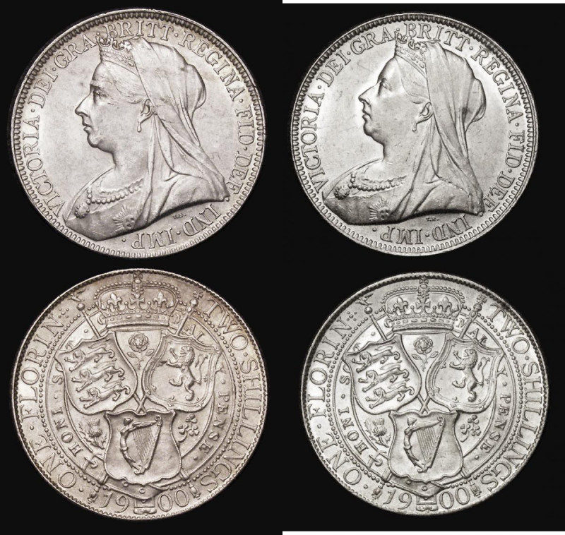 Florins (2) 1900 ESC 884, Bull 2971 the first GEF/AU with a tiny scuff on the ve...