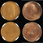 India Quarter Annas (2) 1906 Calcutta Mint KM#502 in an NGC holder and graded MS63 BN, 1908 Calcutta Mint KM#502 in an NGC holder and graded MS64 RB
...