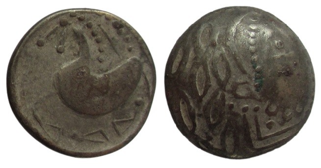 Tetradrachm AR
Celticised, laureate and bearded head to right / Heavily stylise...