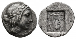 Hemidrachm AR
Lycian League, Masicytes, c. 44-18 BC, Laureted head of Apollo right / Lyre, XXXXXXXXXXX
16 mm, 1,55 g