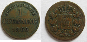 1 Pfennig CU
Bayern, 1866