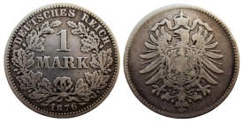 1 Mark AR
Karlsruhe (G)
Germany, 1876
Silver 900/1000
5,55 g
KM# 7; J. 9