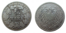 1/2 Mark AR
Germany, 1905
20 mm, 2,75 g