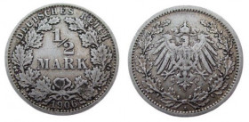 1/2 Mark AR
Germany, 1906
20 mm, 2,75 g