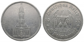 5 Mark AR
Third Reich, Garnisonkirche in Potsdam
1935 A (Berlin)
Silver 900/1000
KM# 83