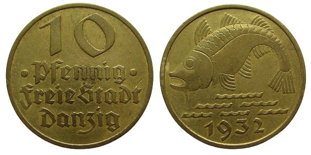 10 Pfennig Cu-Al
Freie Stadt Danzig, 1932
22 mm, 3,50 g
KM# 152