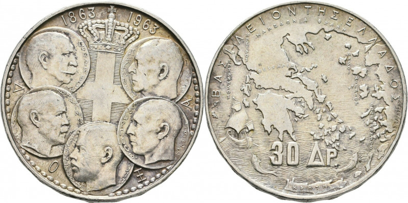 30 Drachmai AR
Greece, Paul I (1947-1964), Silver 835/1000
34 mm, 18 g
KM# 86