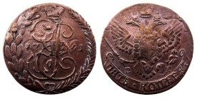 5 Kopeks CU
Russia, Empress Catherine II (1762 - 1796)
ПЯТЬ КОПѢЕКЪ, 1791
42 mm, 50 g
