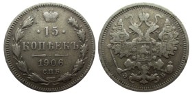 15 Kopek AR
Nicholas II, 1906
20 mm, 2,70 g