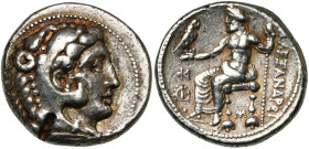 ROYAUME DE MACEDOINE, Alexandre III le Grand (336-323), AR tétradrachme, 330-325 av. J.-C., Myriandros. D/ T. d''Héraclès à d., coiffé de la dépouille...