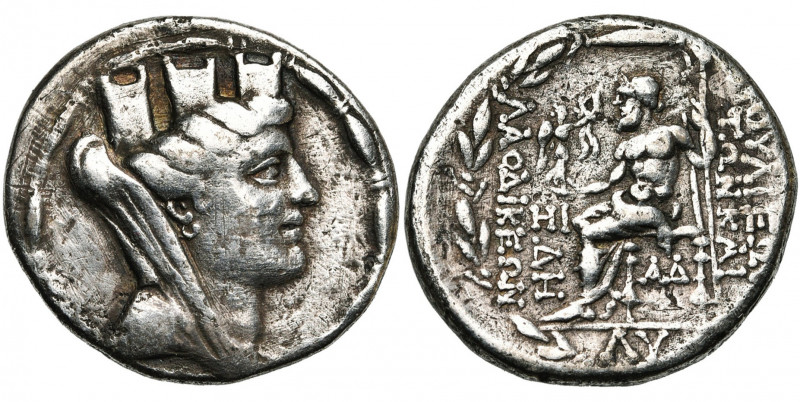 SYRIE, LAODICEE AD MARE, AR tétradrachme, 31-30 av. J.-C. D/ B. tourelé, voilé, ...