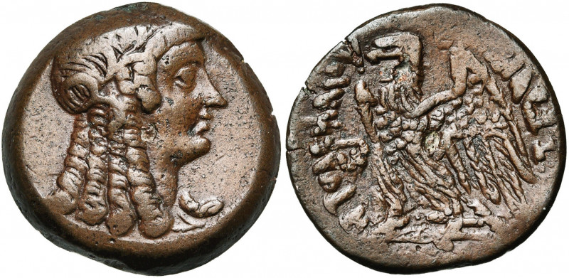 ROYAUME LAGIDE, Ptolémée VI Philometor (180-145), AE bronze, Alexandrie. D/ T. f...