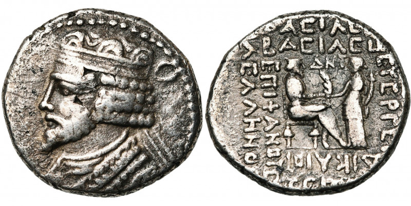 ROYAUME PARTHE, Vardanes Ier (40-45), AR tétradrachme, 42, Séleucie. D/ B. diad....