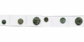 lot de 3 bronzes: Thrace, Apollonia Pontica, T. d''Apollon/Ancre; Pisidie, Etenna, Deux jeunes gens nus/Jeune fille; Cilicie, Elaioussa Sebaste, T. de...