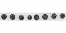 GAULE CELTIQUE, Senones, lot de 4 p.: potin à la tête d''Indien et au cheval; potin à la tête casquée et au cheval (2); bronze à l''aigle, type YLLVCC...