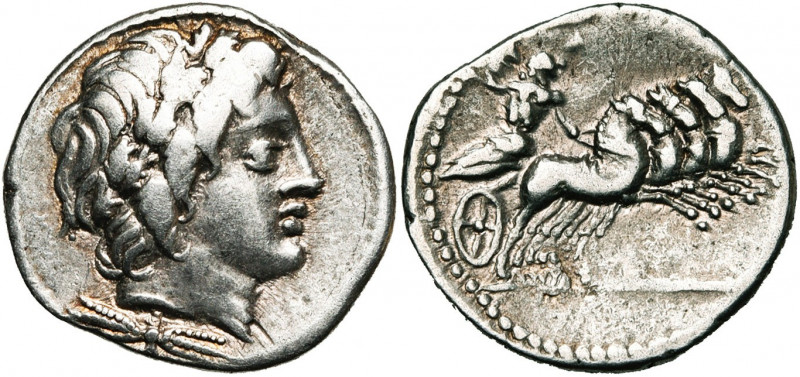 Anonyme (Gargilius, Ogulnius, Vergilius), AR denier, 86 av. J.-C., Rome. D/ T. l...