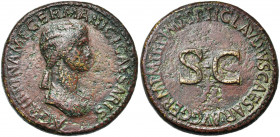 AGRIPPINE l''Ancienne (†33), femme de Germanicus, mère de Caligula, AE sesterce, vers 50, Rome. Frappé sous Claude. D/ AGRIPPINA M F GERMANICI CAESARI...