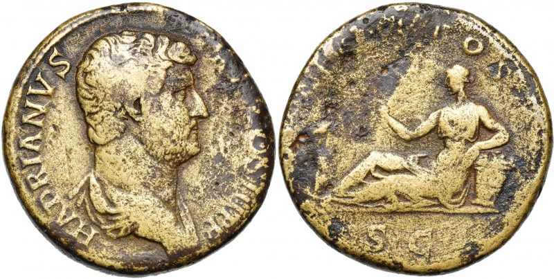 HADRIEN (117-138), AE sesterce, 119-138, Rome. D/ HADRIANVS AVG COS III PP B. dr...