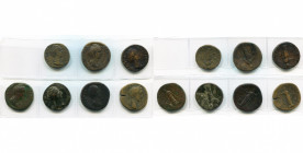 FAUSTINE l''Ancienne divinisée, lot de 7 sesterces: R/ Pietas, Vesta (3 types variés, 1 avec D/ B. voilé), Cérès, Junon; Antonin le Pieux, R/ Libertas...