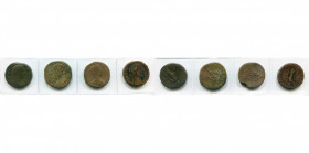 COMMODE Auguste (177-192), lot de 4 sesterces: R/ Minerve sacrifiant, Castor et son cheval (rare), l''empereur sacrifiant et victimarius (rare), Miner...