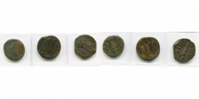 COMMODE Auguste (177-192), lot de 3 sesterces: R/ Janus deb. dans un temple distyle à dôme (rare), IOVI IVVENI.. Jupiter (rare), Minerve et trophée.
...