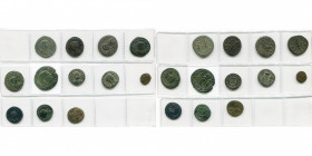 lot de 12 p.: Aurélien, antoninien, R/ L''empereur recevant un globe de Jupiter, Sol; Probus, antoninien, R/ Sol; Carinus, antoninien, R/ Mercure; Num...