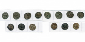 lot de 7 antoniniens: Tacite, R/ Providentia, Salus (traces d''argenture); Probus, R/ L''empereur à cheval et captif; Carus, R/ Pax; Carinus Auguste, ...