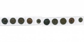 lot de 5 p.: Dioclétien, antoninien, R/ Jupiter (pr. SUP), Concordia et Jupiter; Maximien Hercule, R/ Jupiter (b. en manteau impérial); Constance Chlo...