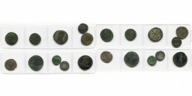 lot de 10 p.: Vetranio, centenionalis, R/ L''empereur ten. deux enseignes, l''empereur couronné par la Victoire; Magnence, double maiorina au christog...