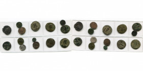 lot de 14 p.: Valentinien Ier, AE2 et AE3 (2); Gratien, AE2; Valentinien II, AE2; Théodose Ier, AE2 et AE4; Arcadius, silique et AE2; Eudoxia, AE3; Ho...