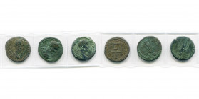 MESIE, NICOPOLIS, Macrin (217-218), lot de 3 bronzes: R/ Porte de ville, Héra, Arès.
Beau à Très Beau