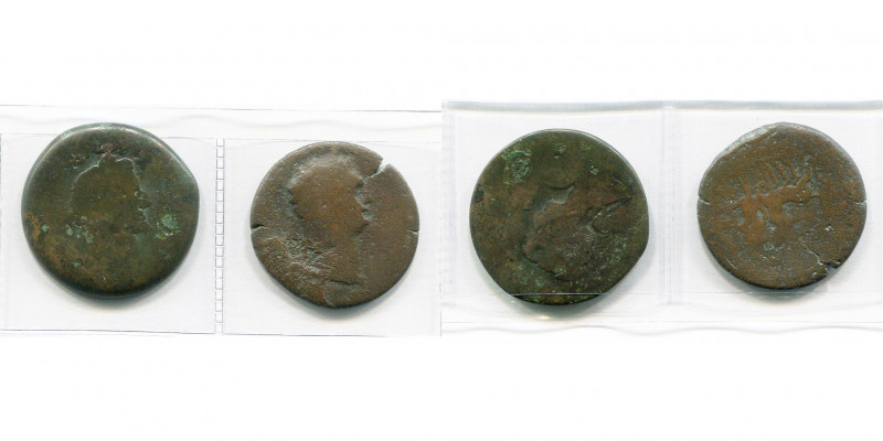 EGYPTE, ALEXANDRIE, lot de 2 drachmes: Galba, an 2, R/ B. de Niké à d.; Domitien...