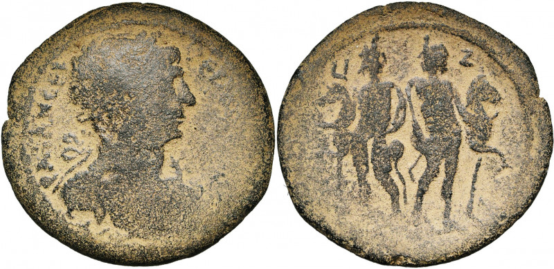 EGYPTE, ALEXANDRIE, Trajan (98-117), AE drachme, 113-114. D/ T. l. à d., l''épau...