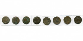EGYPTE, ALEXANDRIE, Trajan (98-117), lot de 4 drachmes: an 4, R/ Tyché deb. à g.; an 16, R/ Zeus étendu à g. sur les ailes d''un aigle; an 17, R/ Zeus...