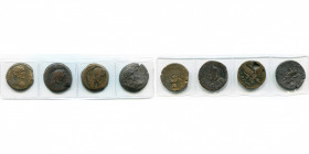EGYPTE, ALEXANDRIE, Antonin le Pieux (138-161), lot de 4 drachmes: an 4, R/ Spes à g.; an 9, R/ Roma assise à g., ten. une Niké et le parazonium; an 1...